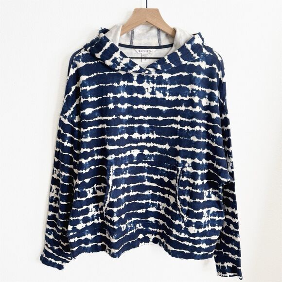 Athleta Sweatshirt Womens XL Blue Striped Pullover Comfort‎ Sporty Soft Stretchy - Picture 2 of 13